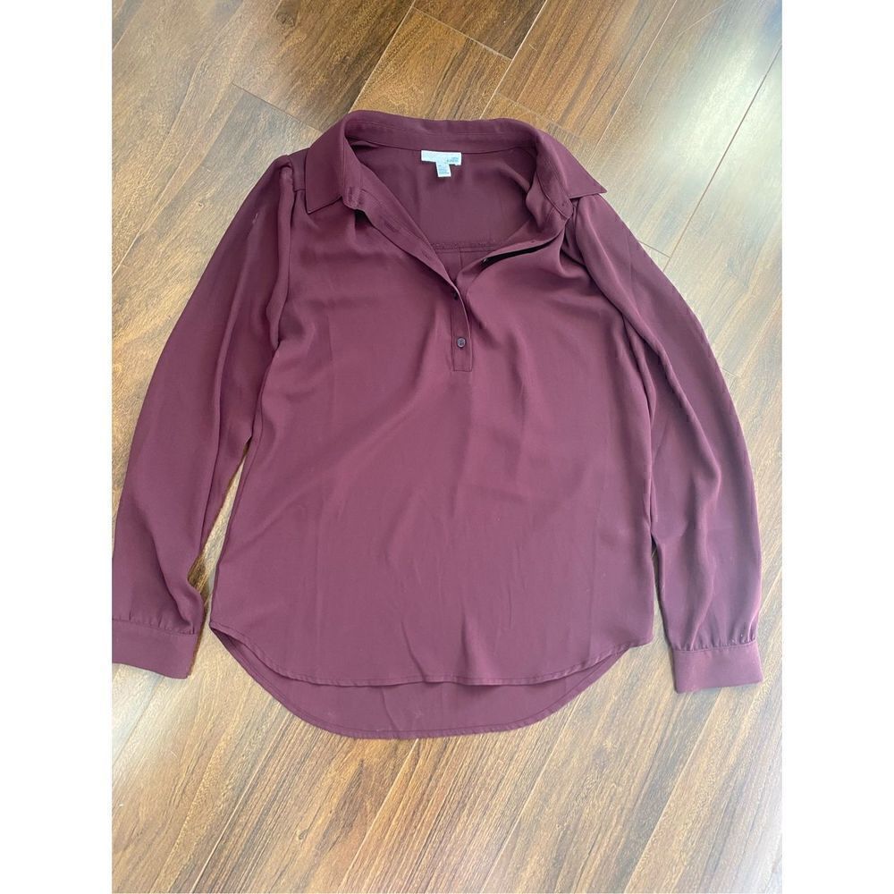 14th & Union XS burgundy wine long sleeve blouse